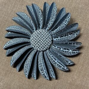 Vintage Daisy in shades of Grey Brooch